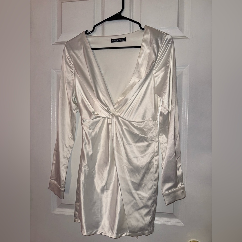 SHEIN White Satin Blouse